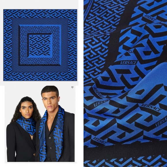 Versace La Greca Silk Scarf - Picture 4 of 8